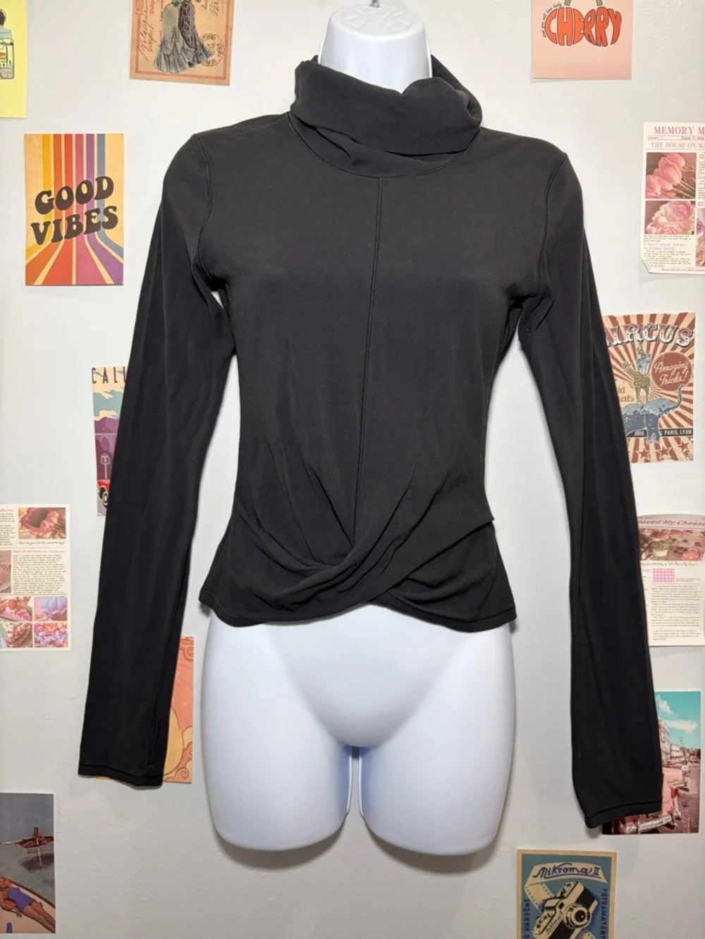lululemon athletica Black Twist-Front Long Sleeve Tee